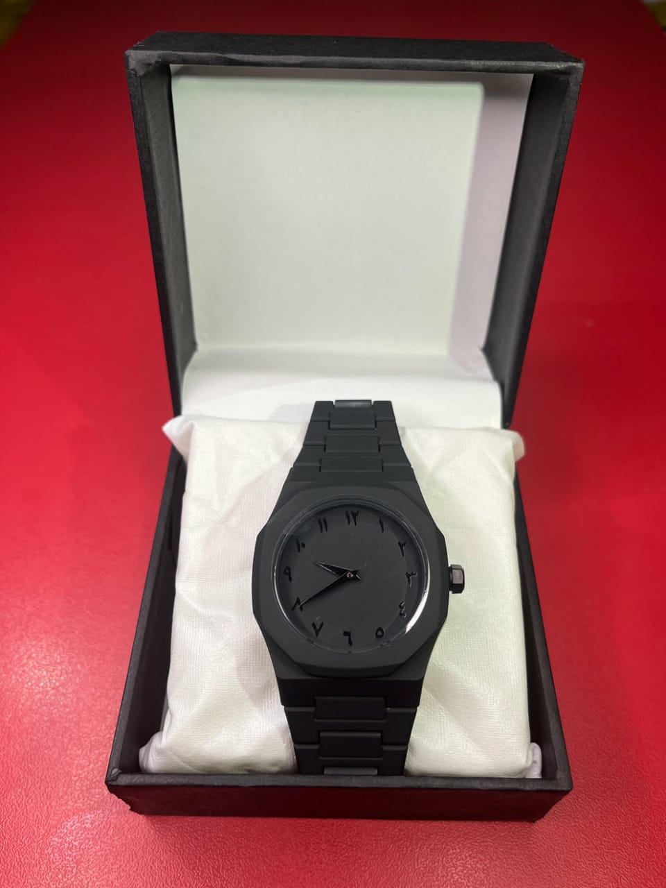 Classic Black Aura Watch with Arabic Dial
